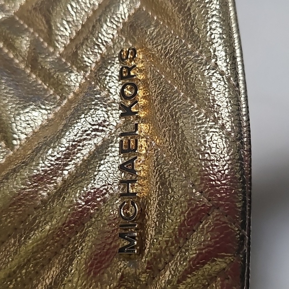 Michael Kors Metallic Gold Quilted Bag - Picture 3 of 6